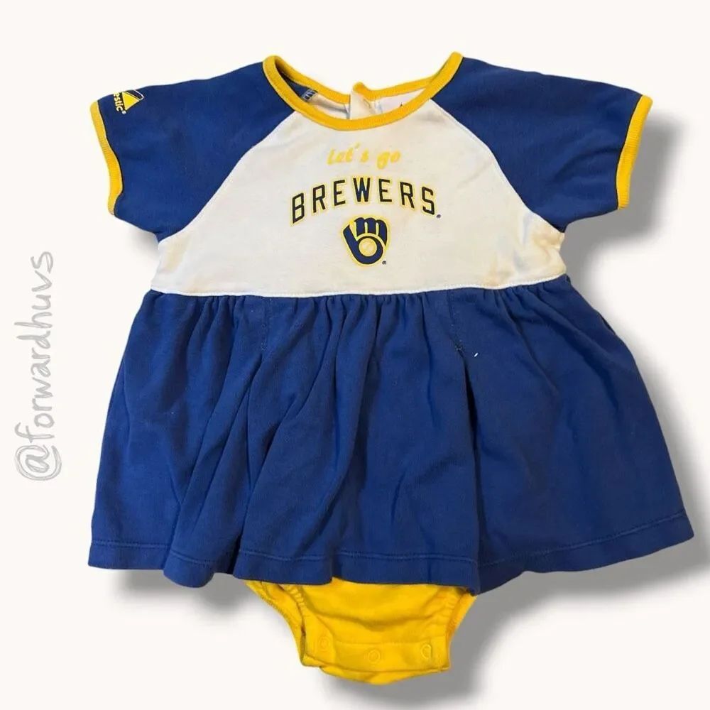 Vintage Y2K Milwaukee Brewers Infant Dress Bodysuit MLB 24M